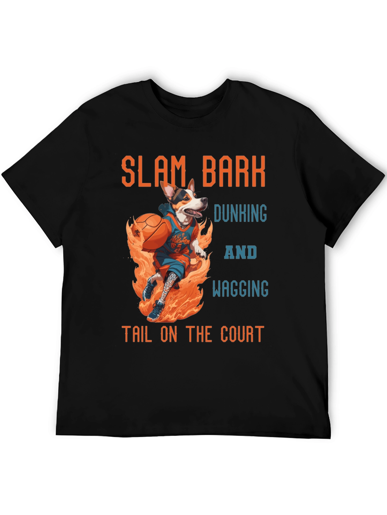 Slam Bark Basketball Dog T-Shirt – Funny Sports Dog Tee