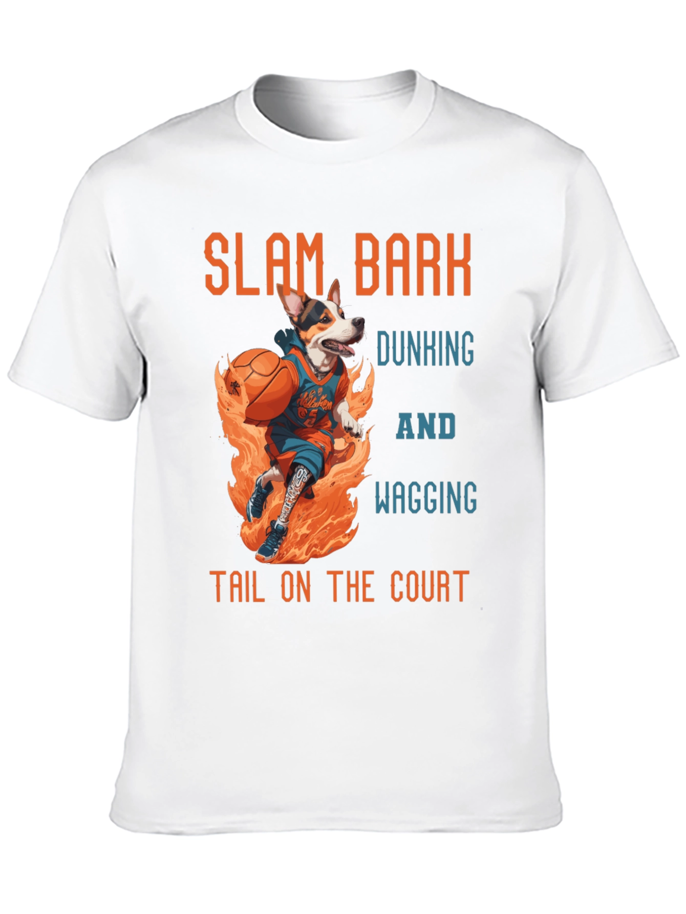 Slam Bark Basketball Dog T-Shirt – Funny Sports Dog Tee