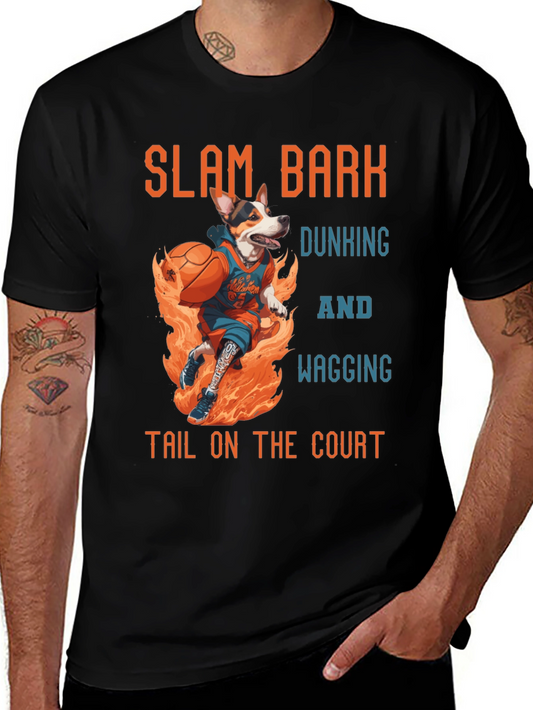 Slam Bark Basketball Dog T-Shirt – Funny Sports Dog Tee