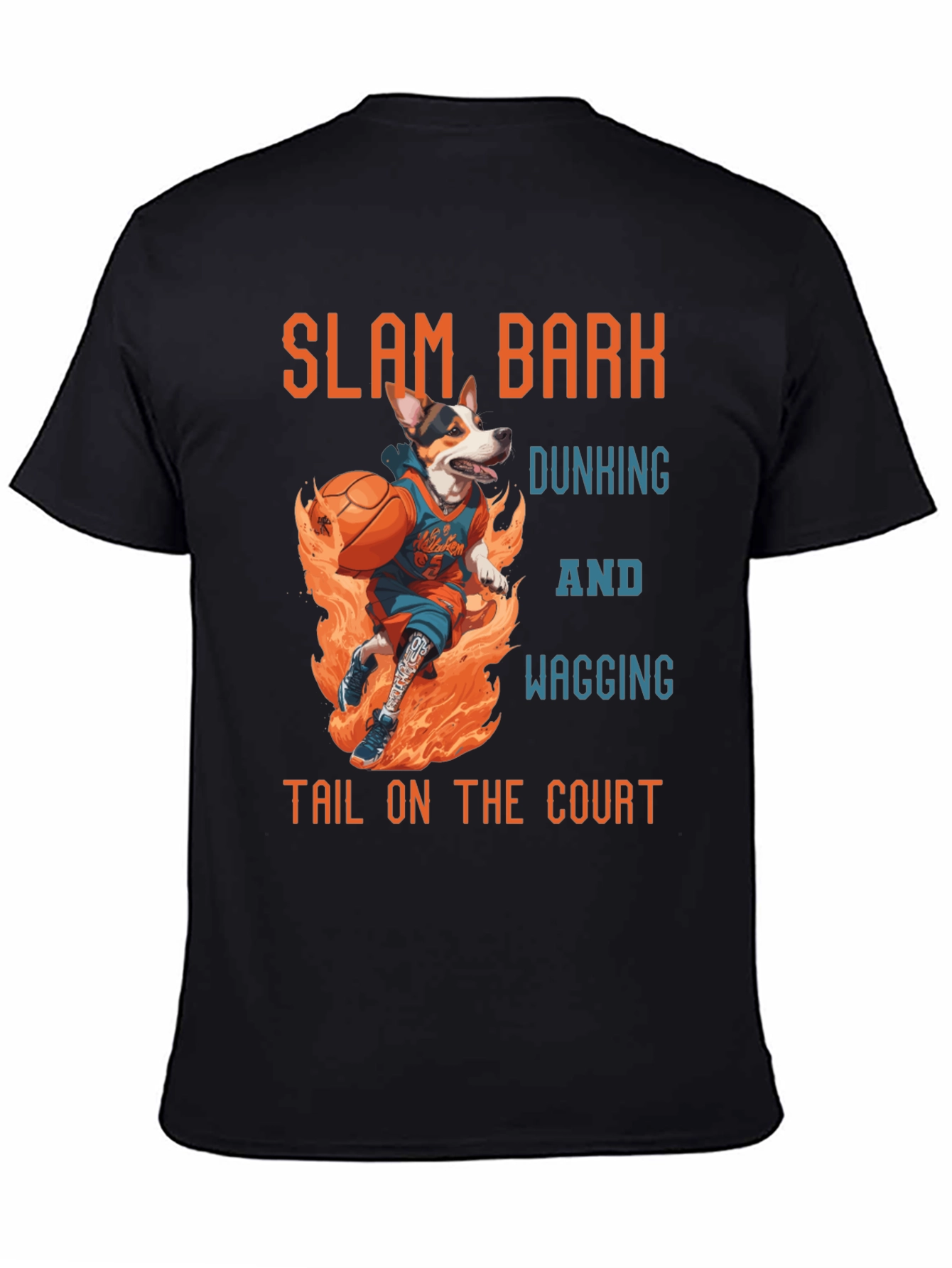 Slam Bark Basketball Dog T-Shirt – Funny Sports Dog Tee