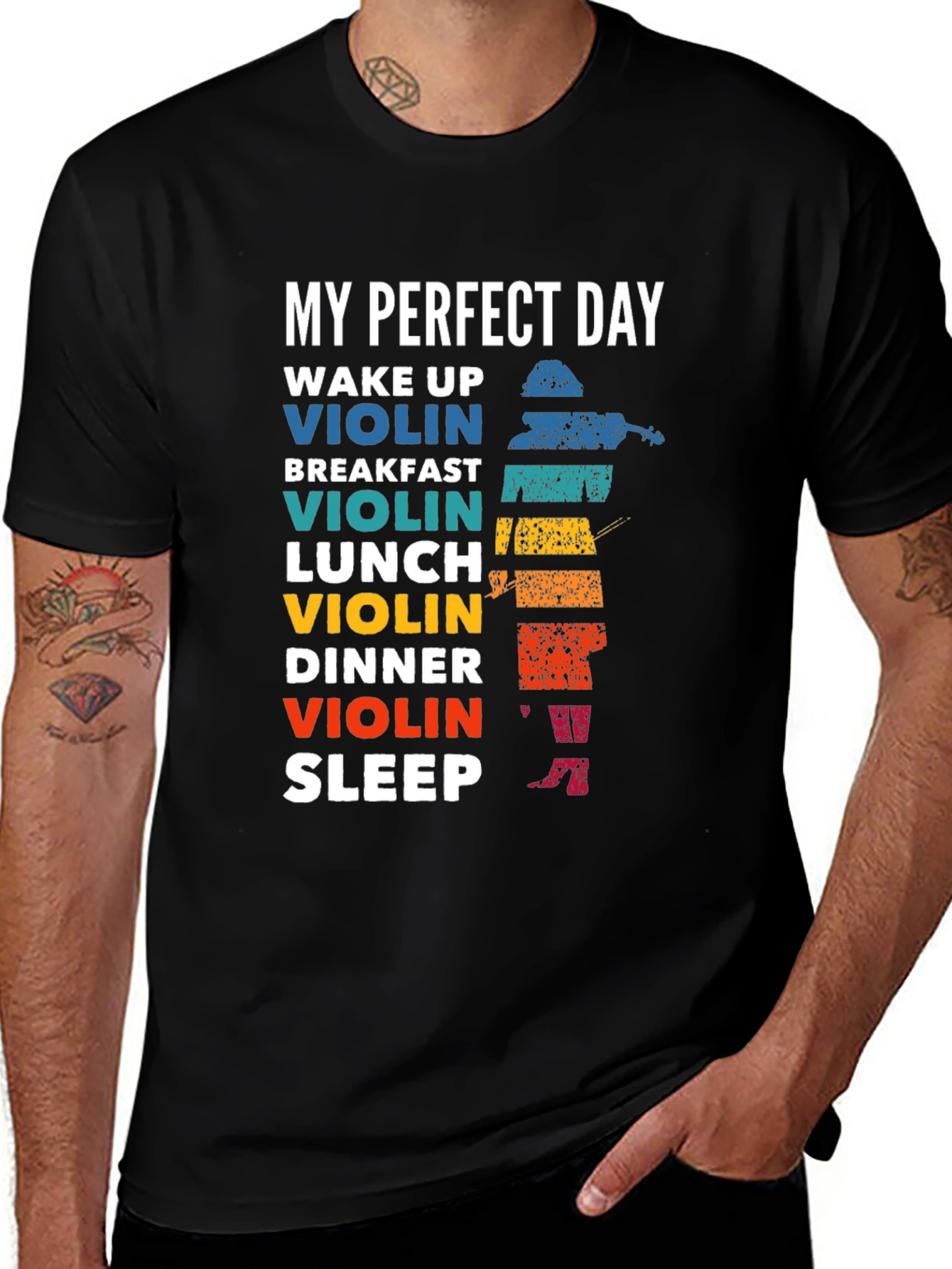 My Perfect Day Violin T-Shirt Musician Tee
