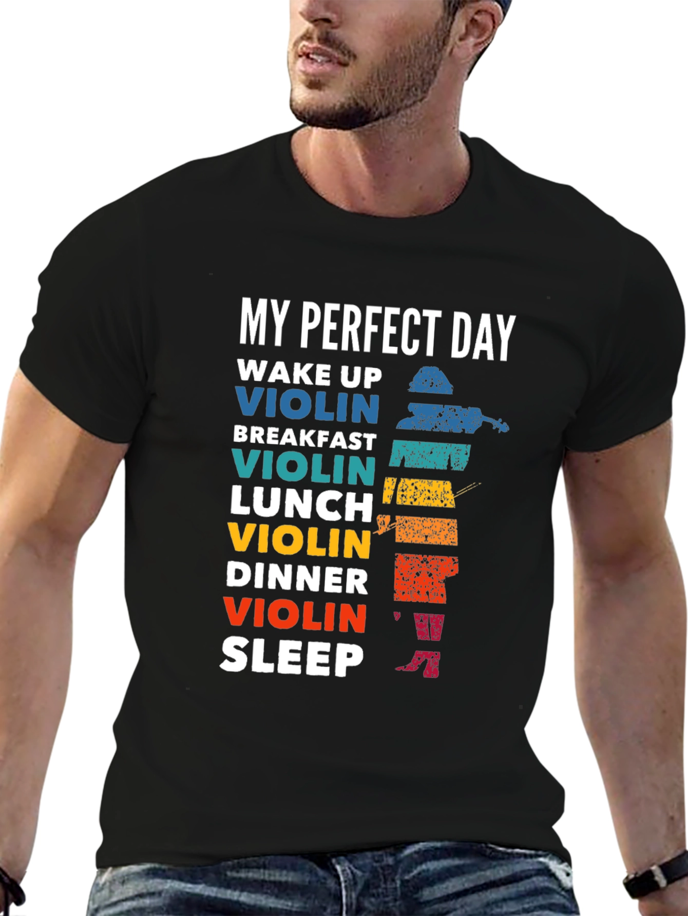 My Perfect Day Violin T-Shirt Musician Tee