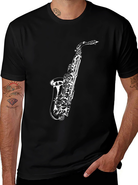 Saxophone Graphic Tee - Cool Musician Style