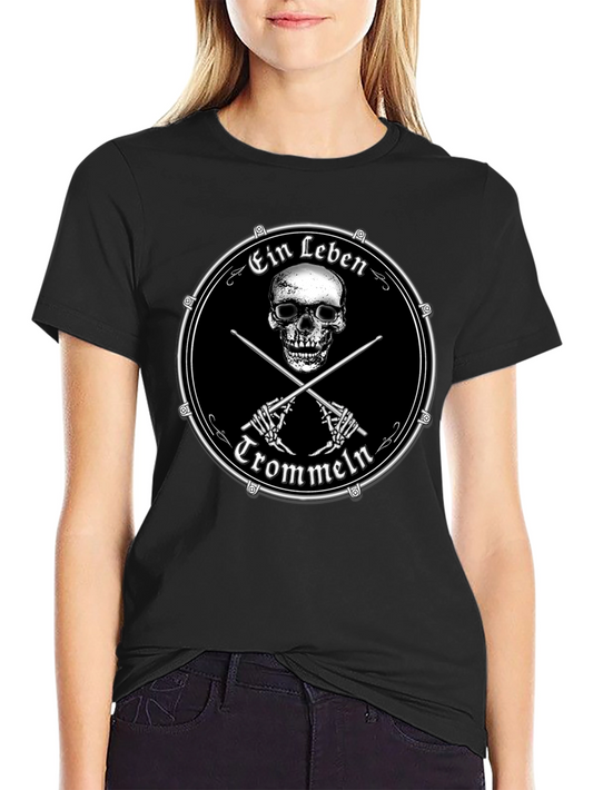 Skull Drummer T-Shirt - Ein Leben Trommeln