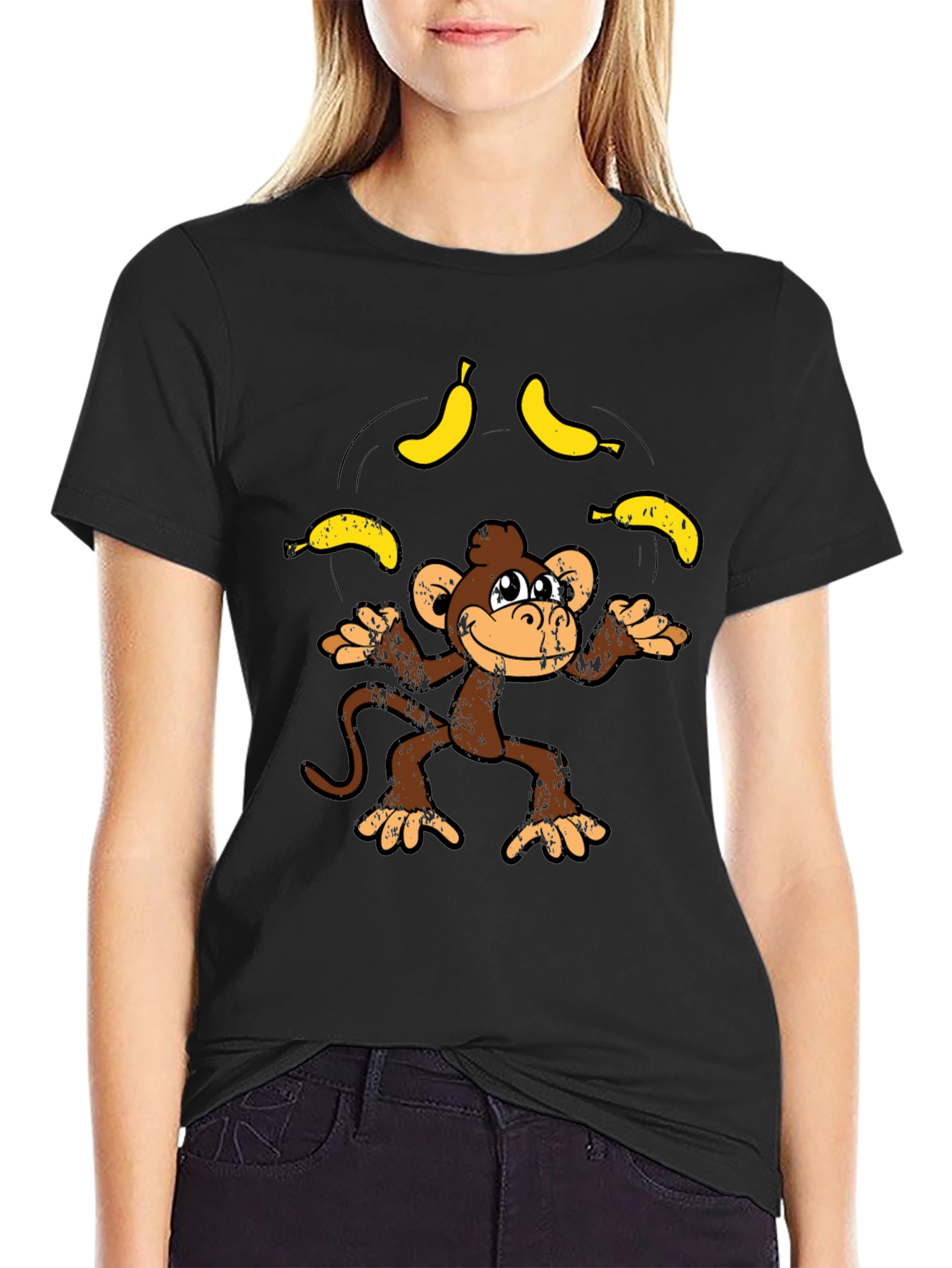 Monkey Juggling Bananas Graphic Tee