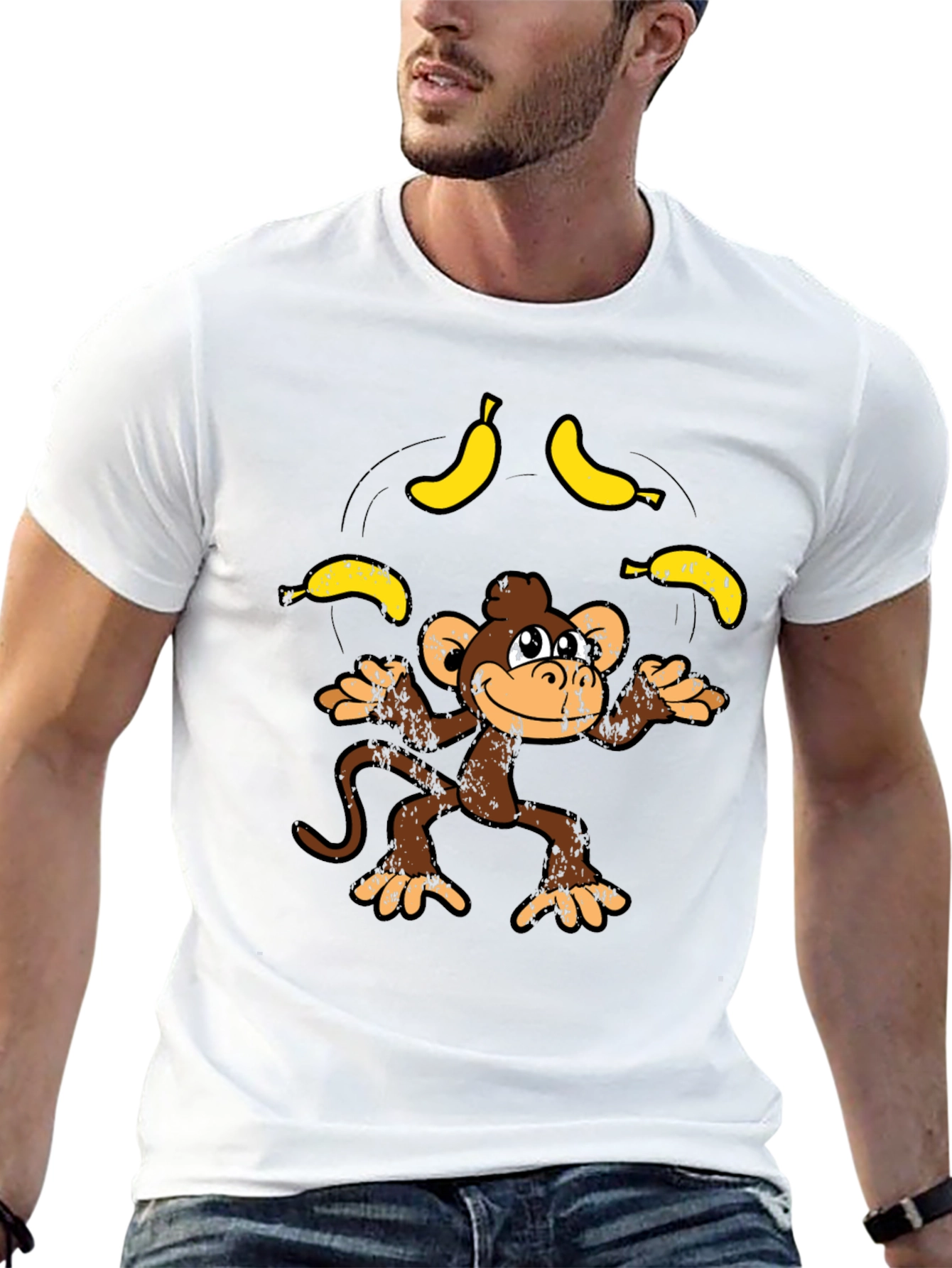 Monkey Juggling Bananas Graphic Tee