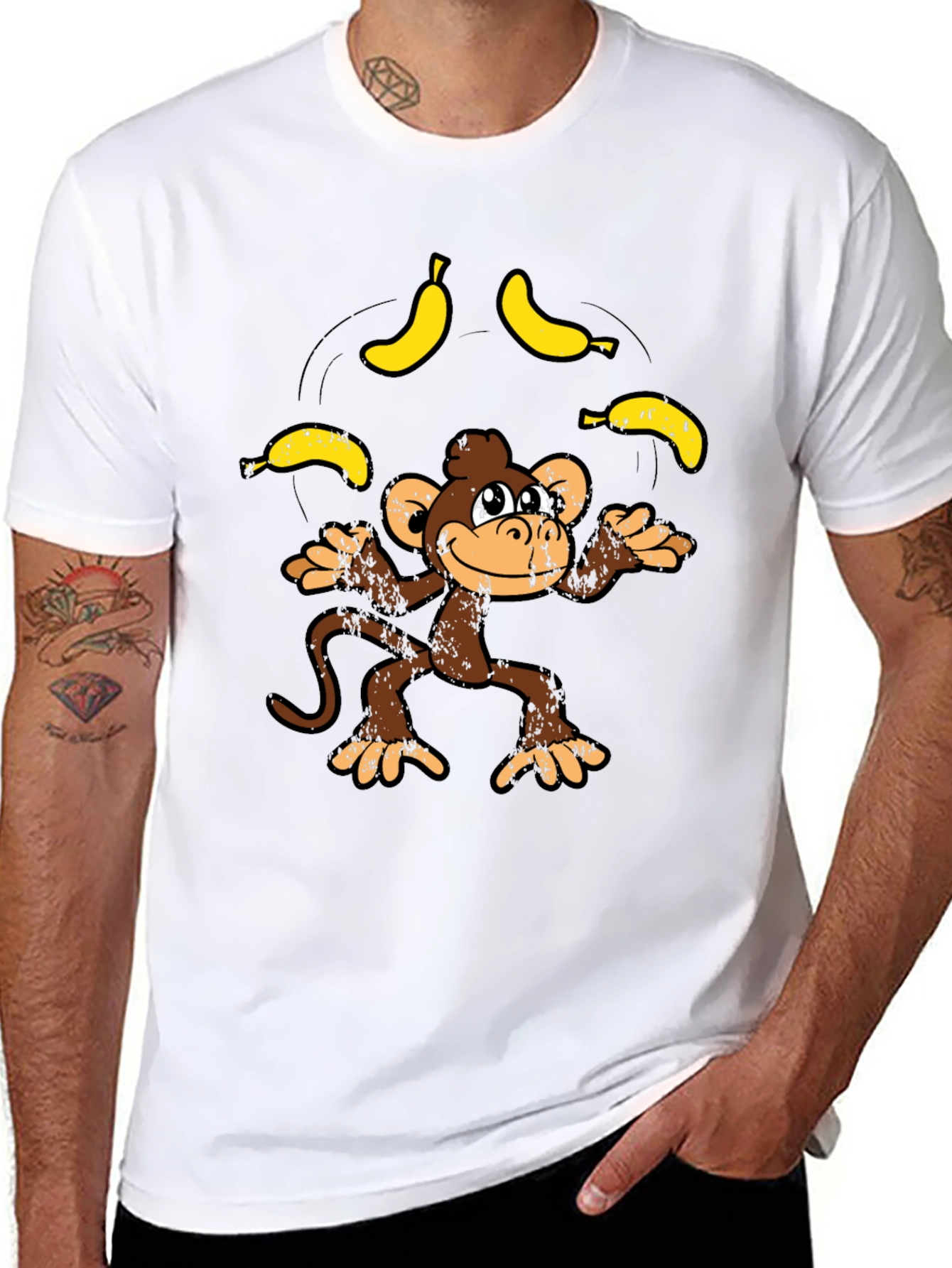 Monkey Juggling Bananas Graphic Tee