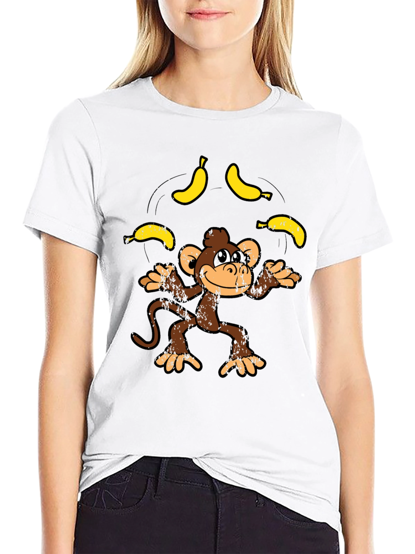Monkey Juggling Bananas Graphic Tee