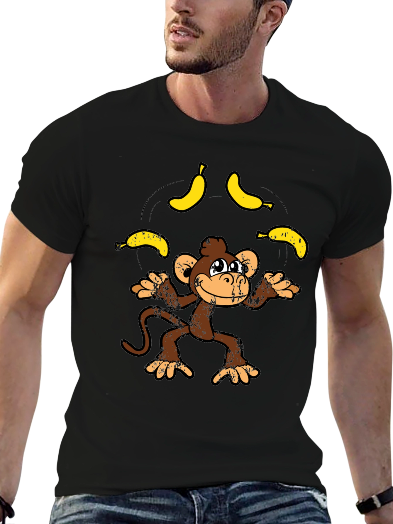 Monkey Juggling Bananas Graphic Tee