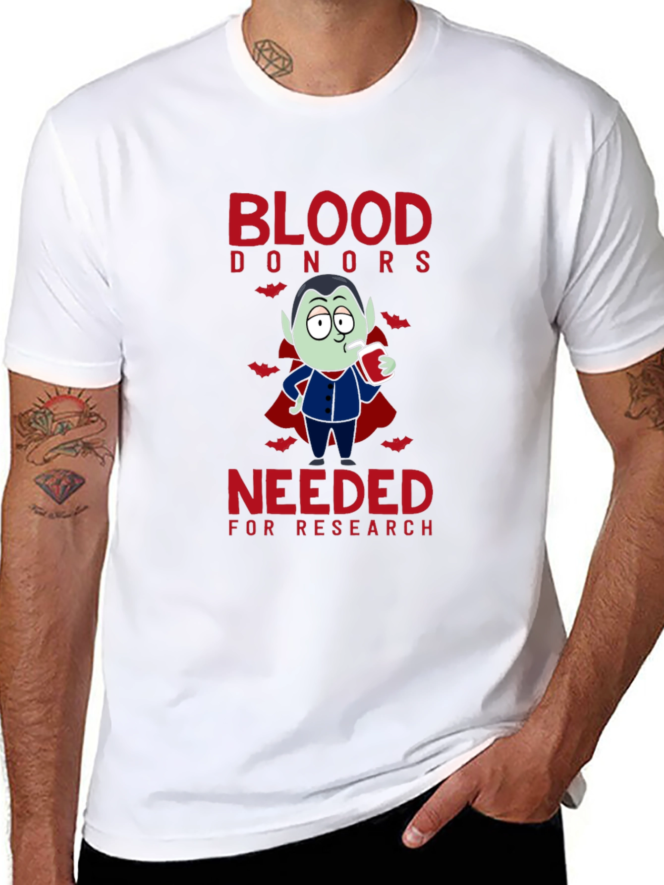Vampire Blood Donor T-Shirt: Halloween Novelty Tee