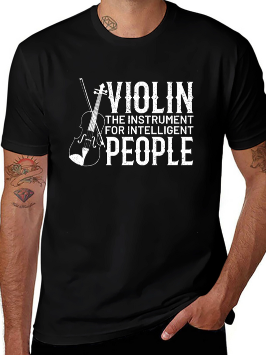 Violin T-Shirt: Instrument for Intelligent People - Black Tee
