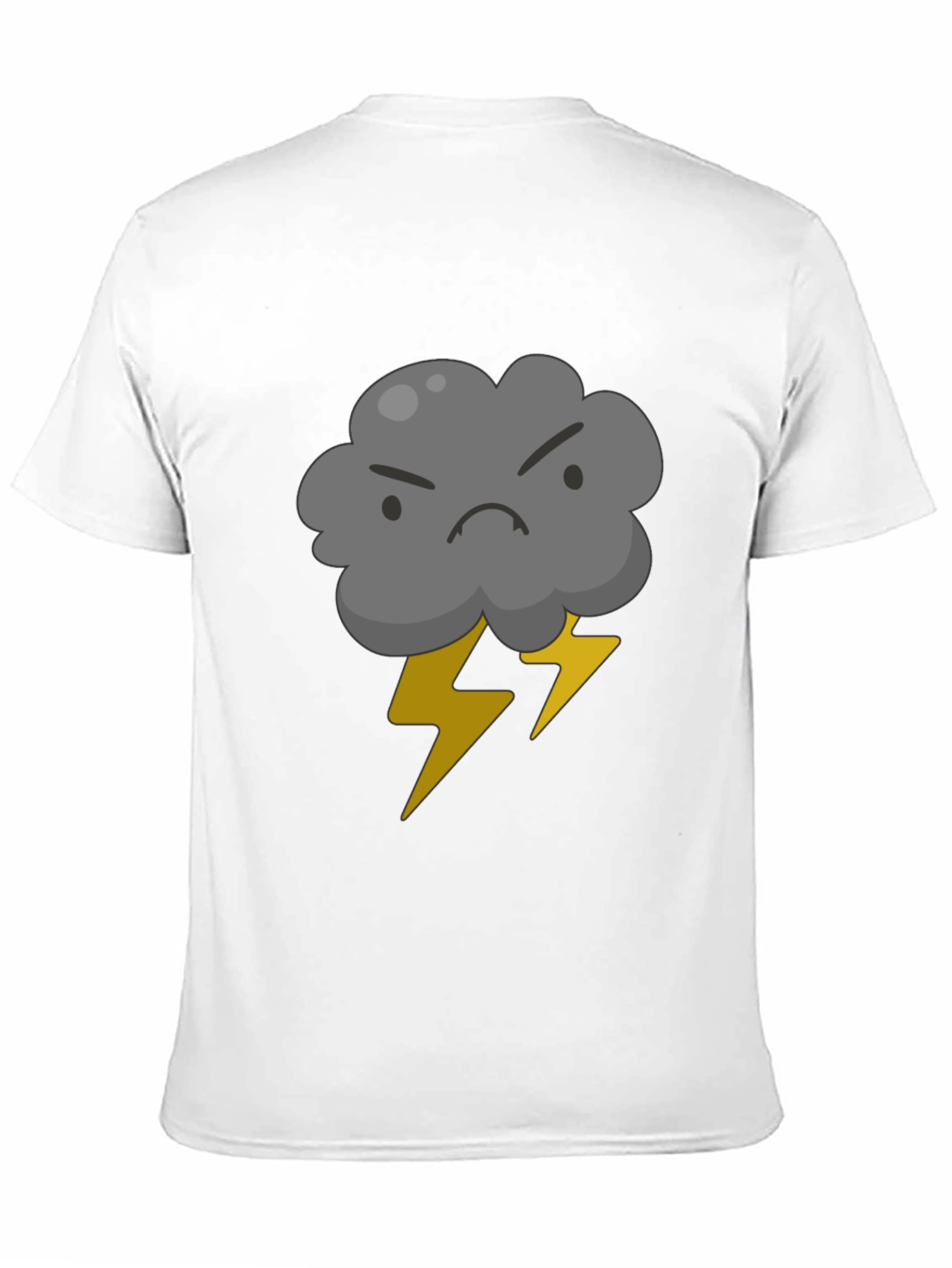 Angry Cloud and Lightning Bolt Black T-Shirt