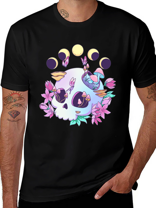 Skull & Moon Phase Graphic Tee