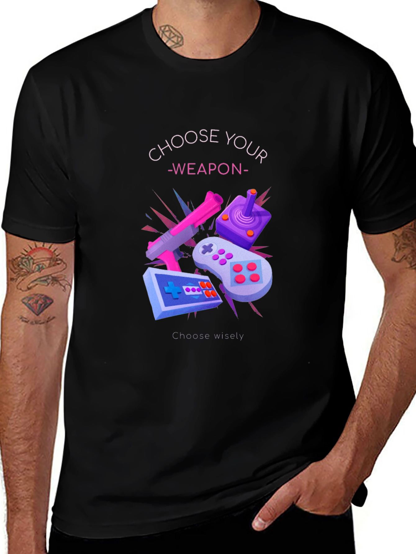 Choose Your Weapon Graphic Tee - Gamer T-Shirt