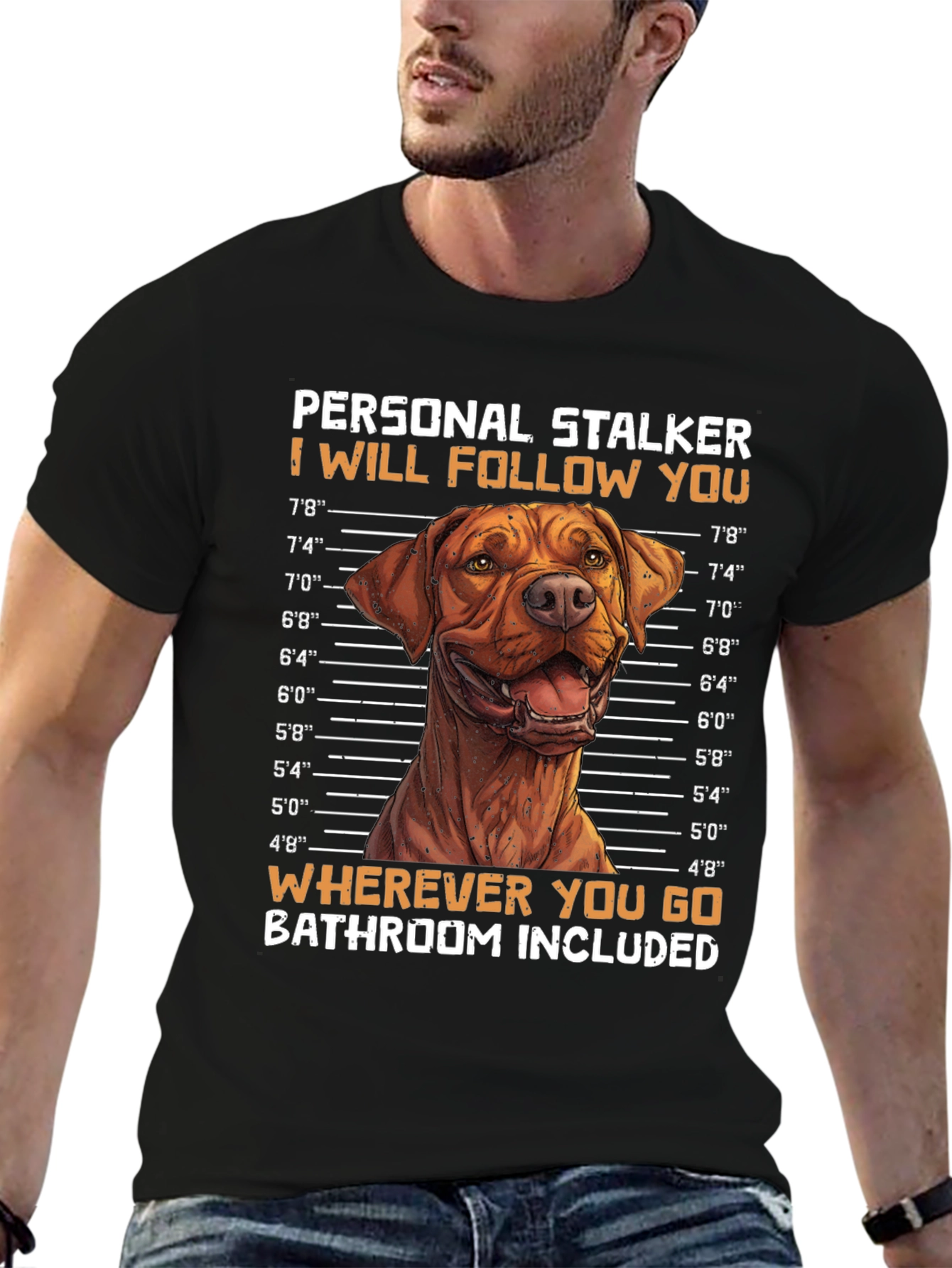 Personal Stalker Dog Graphic T-Shirt