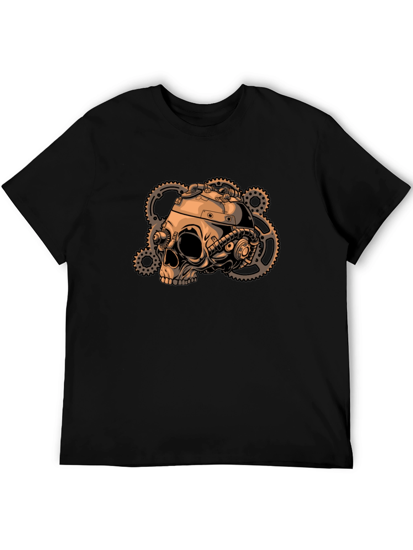Steampunk Skull & Gears Graphic T-Shirt