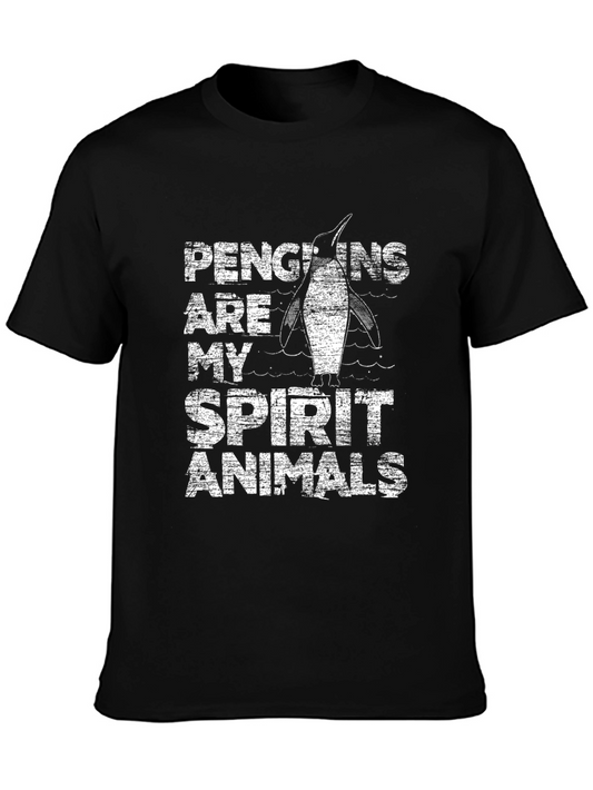 Penguin Spirit Animal Graphic Tee - Black
