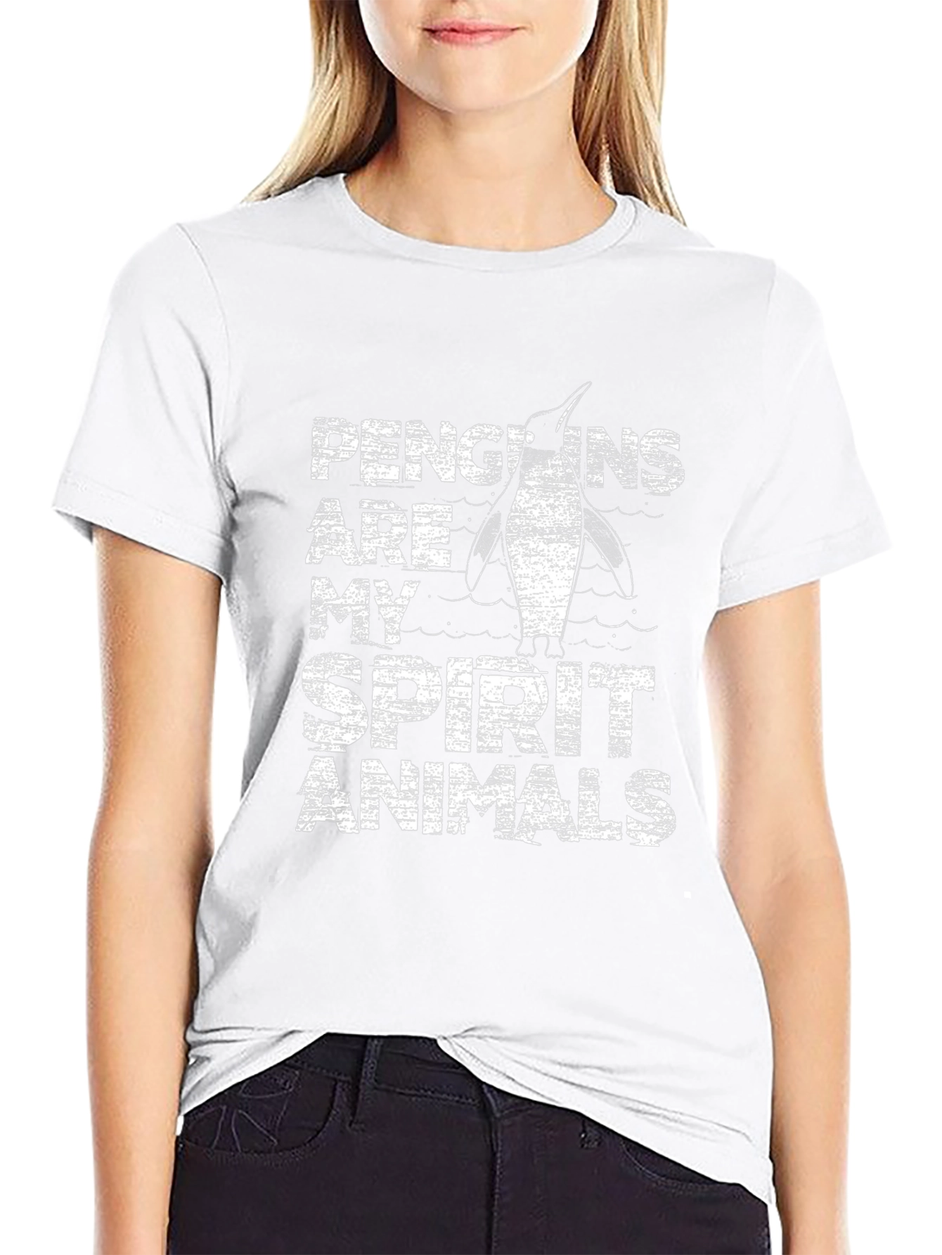 Penguin Spirit Animal Graphic Tee - Black