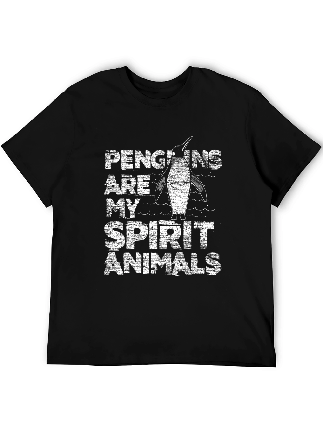 Penguin Spirit Animal Graphic Tee - Black