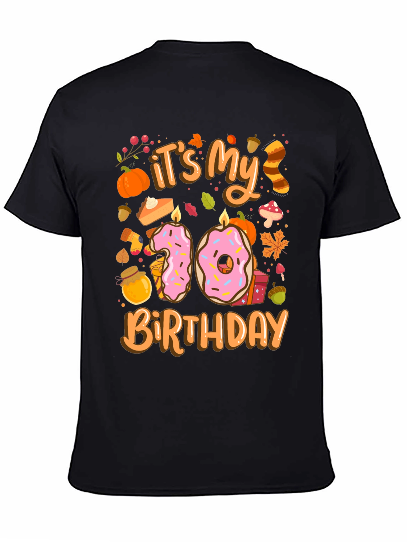 Fall Birthday T-Shirt - Tenth Birthday Autumn Design