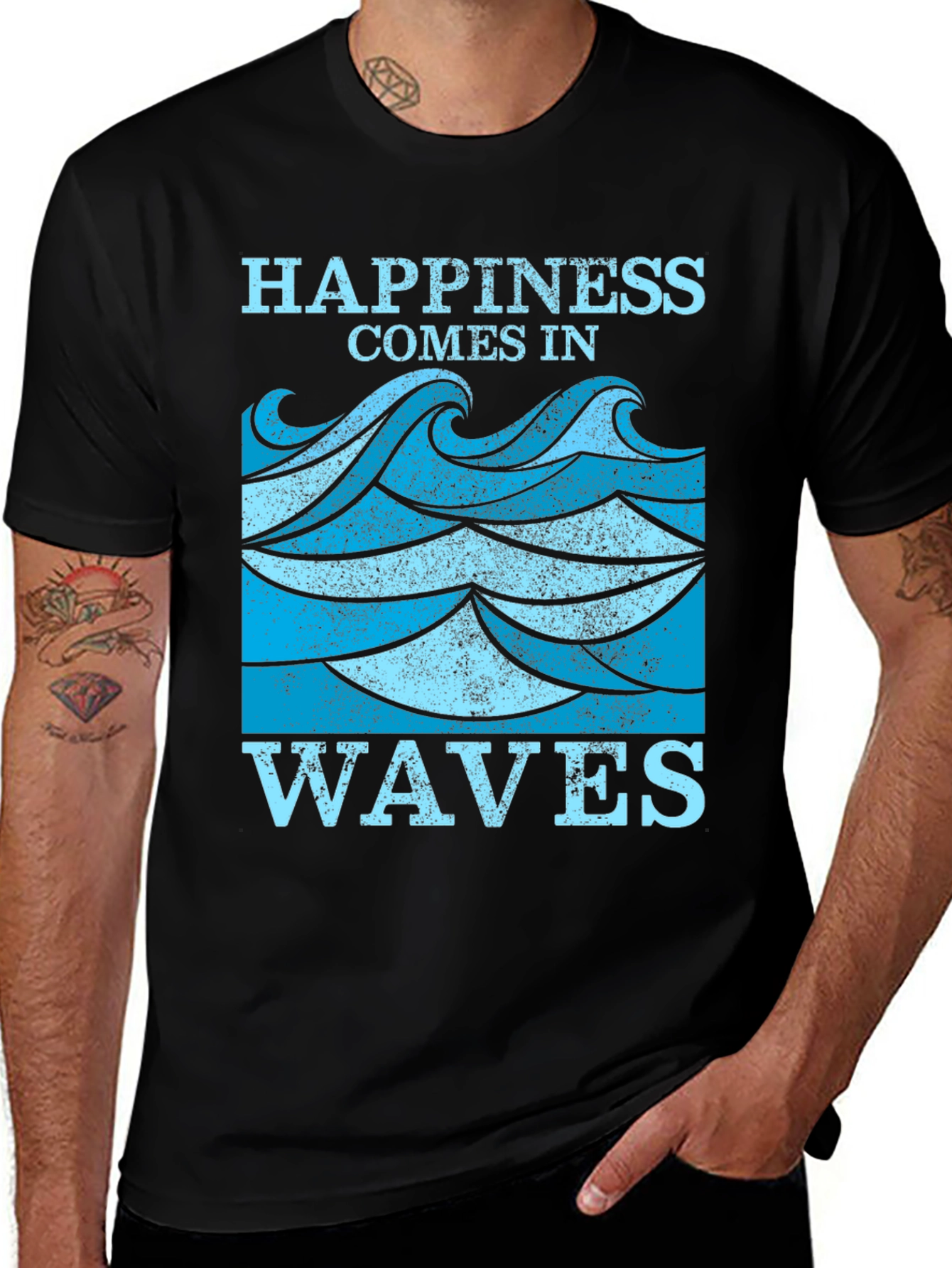 Happiness Comes in Waves Graphic Tee