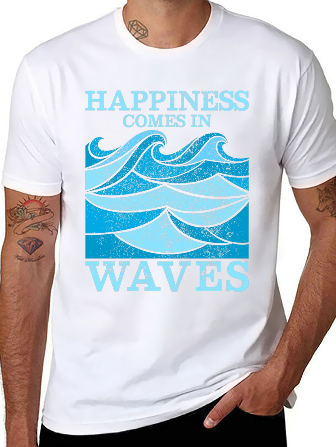 Happiness Comes in Waves Graphic Tee
