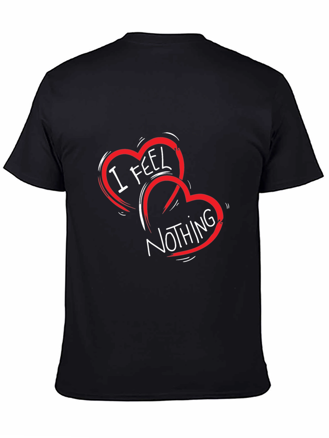 I Feel Nothing Graphic Tee - Black Cotton Blend