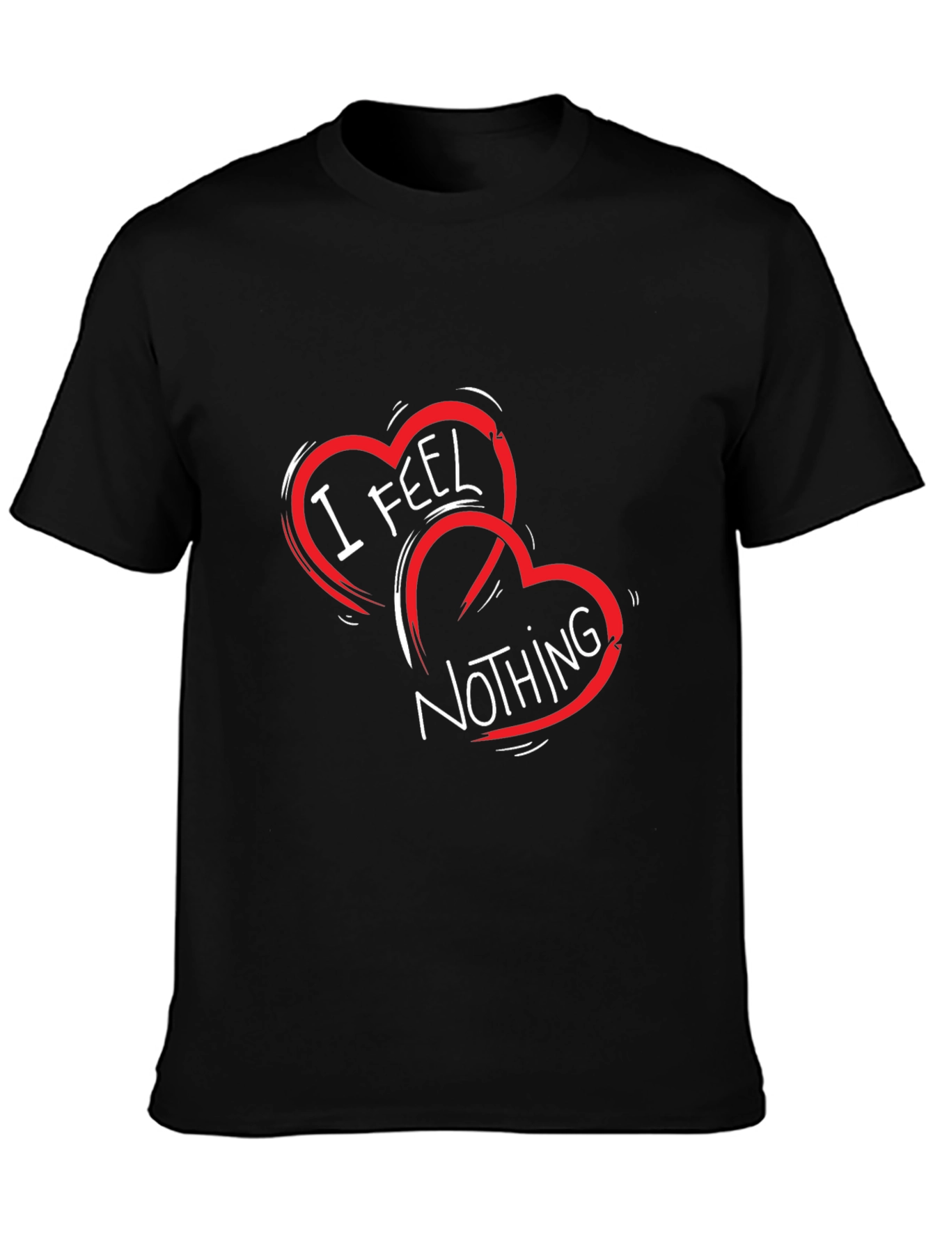 I Feel Nothing Graphic Tee - Black Cotton Blend