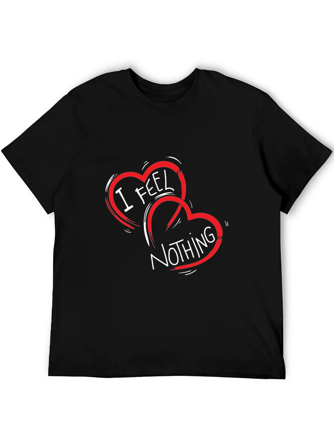 I Feel Nothing Graphic Tee - Black Cotton Blend