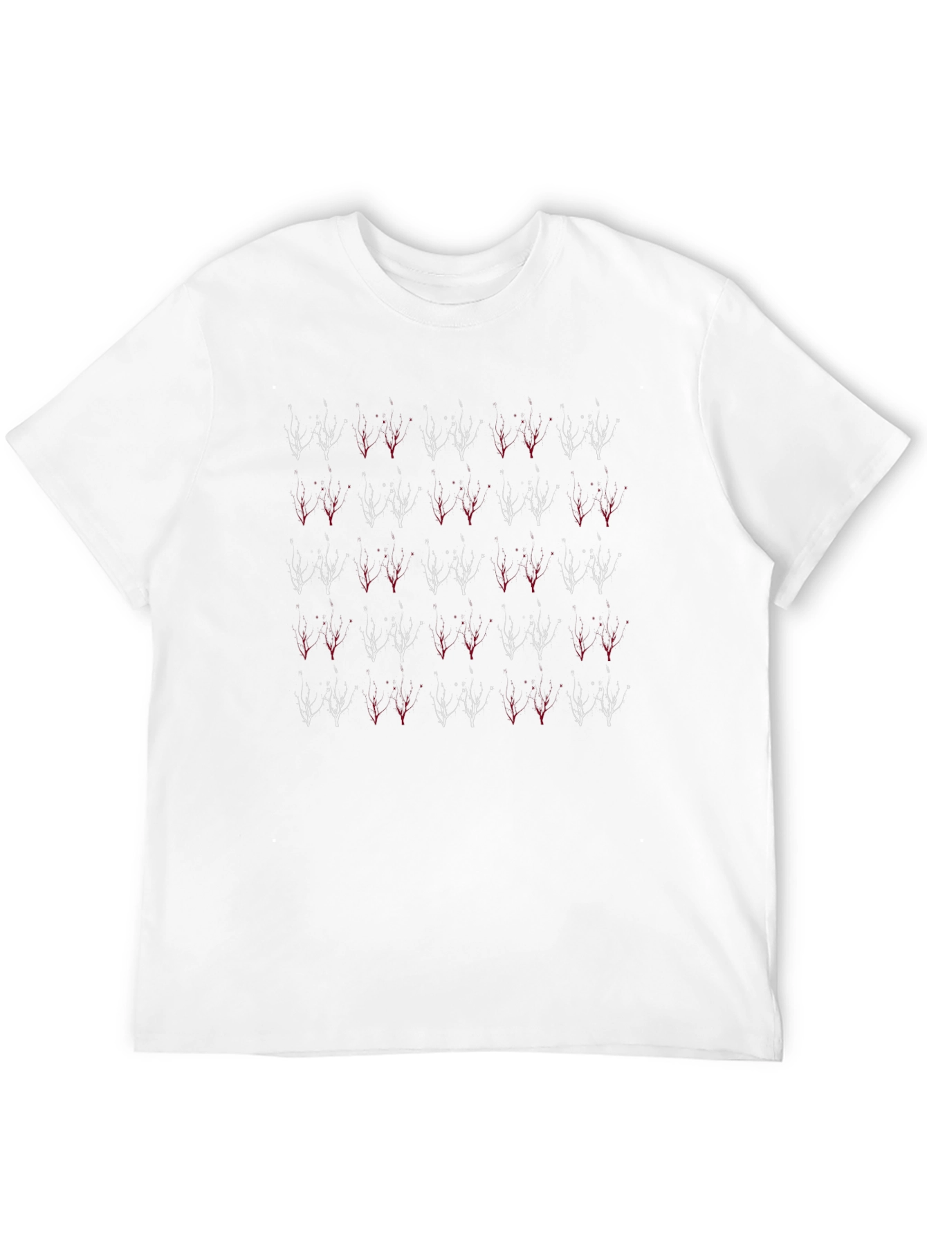 Abstract Tree Pattern Black Crew Neck Tee