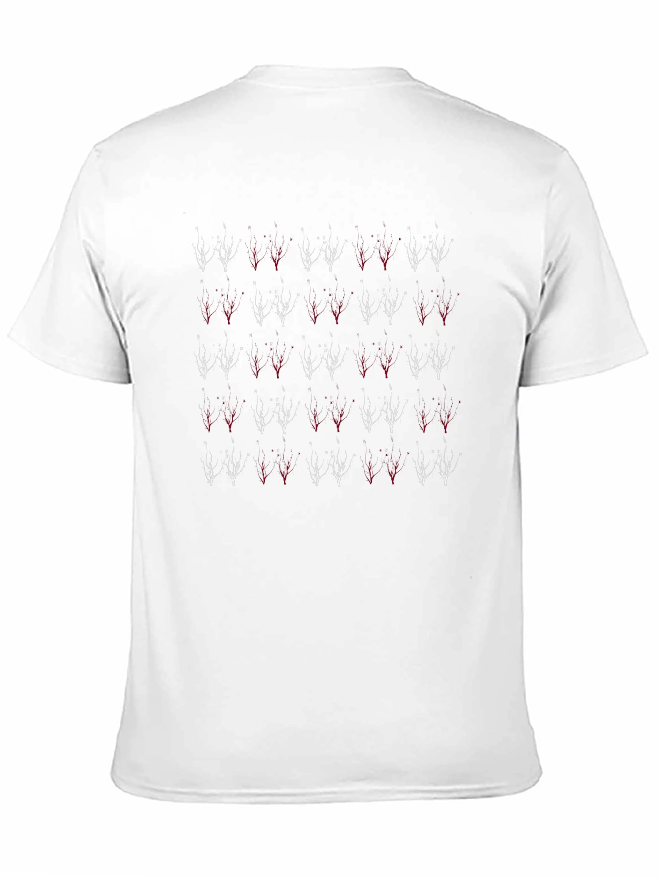 Abstract Tree Pattern Black Crew Neck Tee