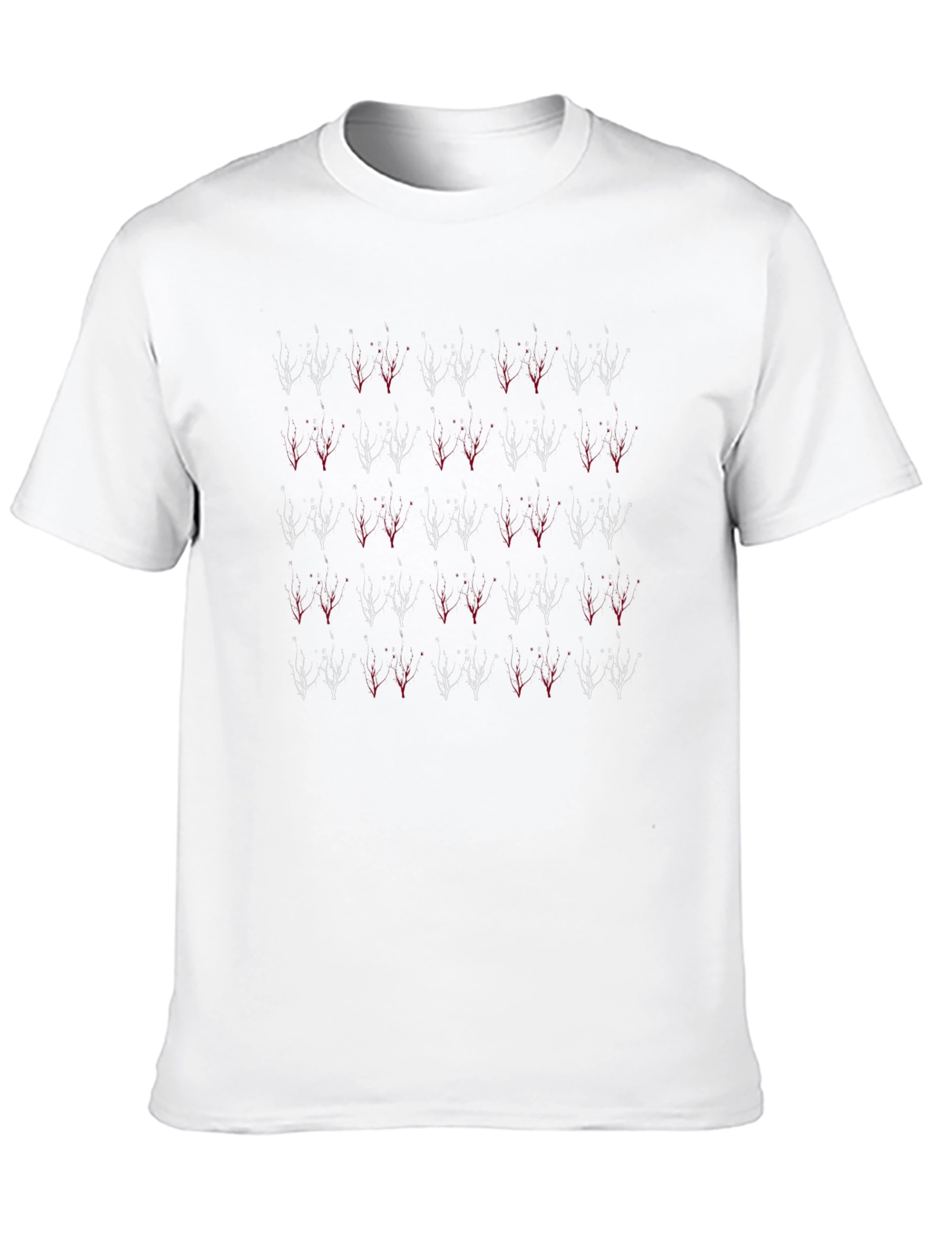 Abstract Tree Pattern Black Crew Neck Tee