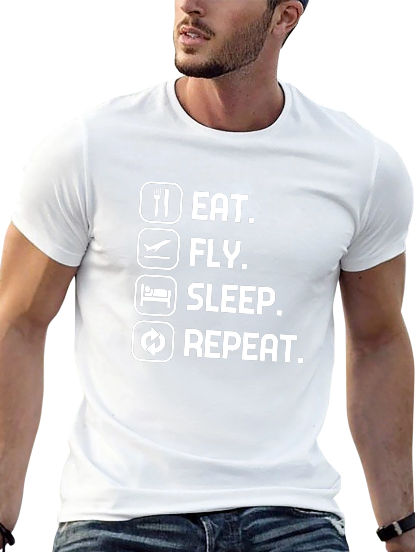Eat Fly Sleep Repeat Black T-Shirt