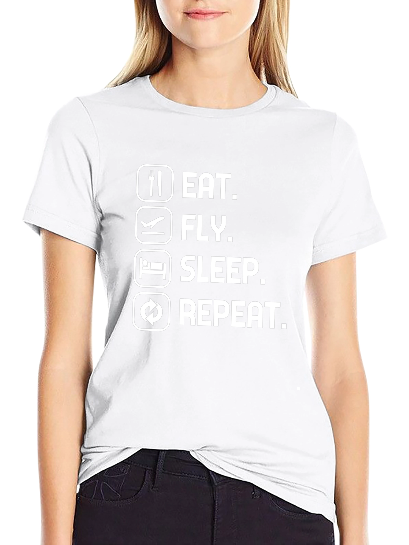 Eat Fly Sleep Repeat Black T-Shirt