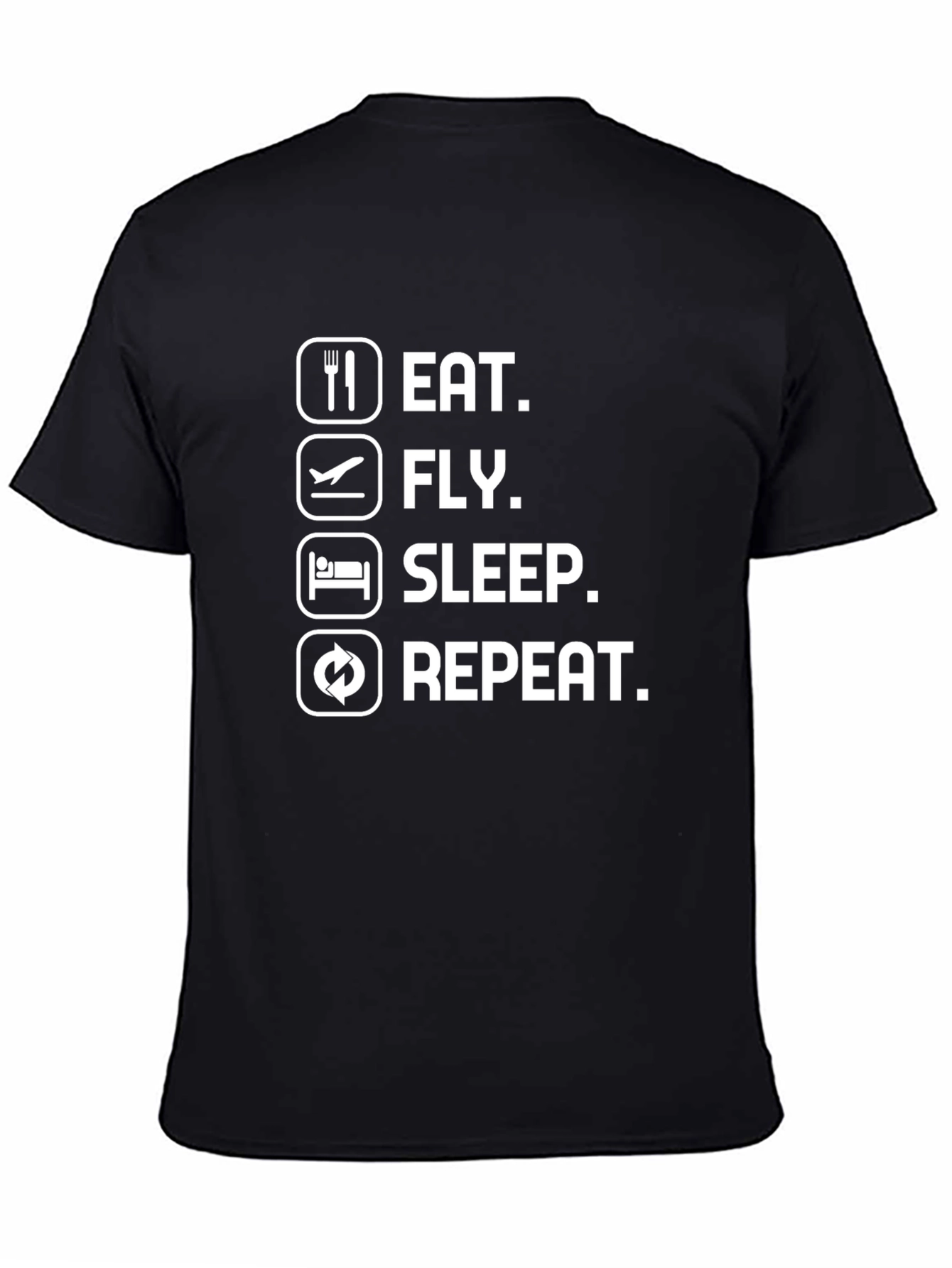 Eat Fly Sleep Repeat Black T-Shirt