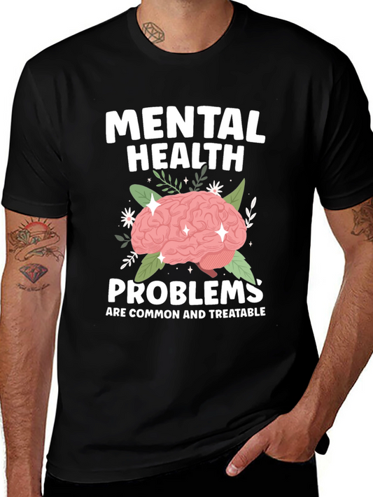 Mental Health T-Shirt - Brain Graphic Tee