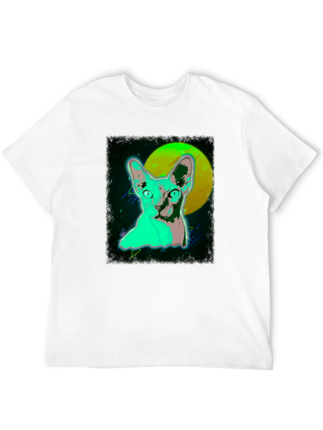 Retro Cat Graphic T-Shirt - Cool 80s Style Tee