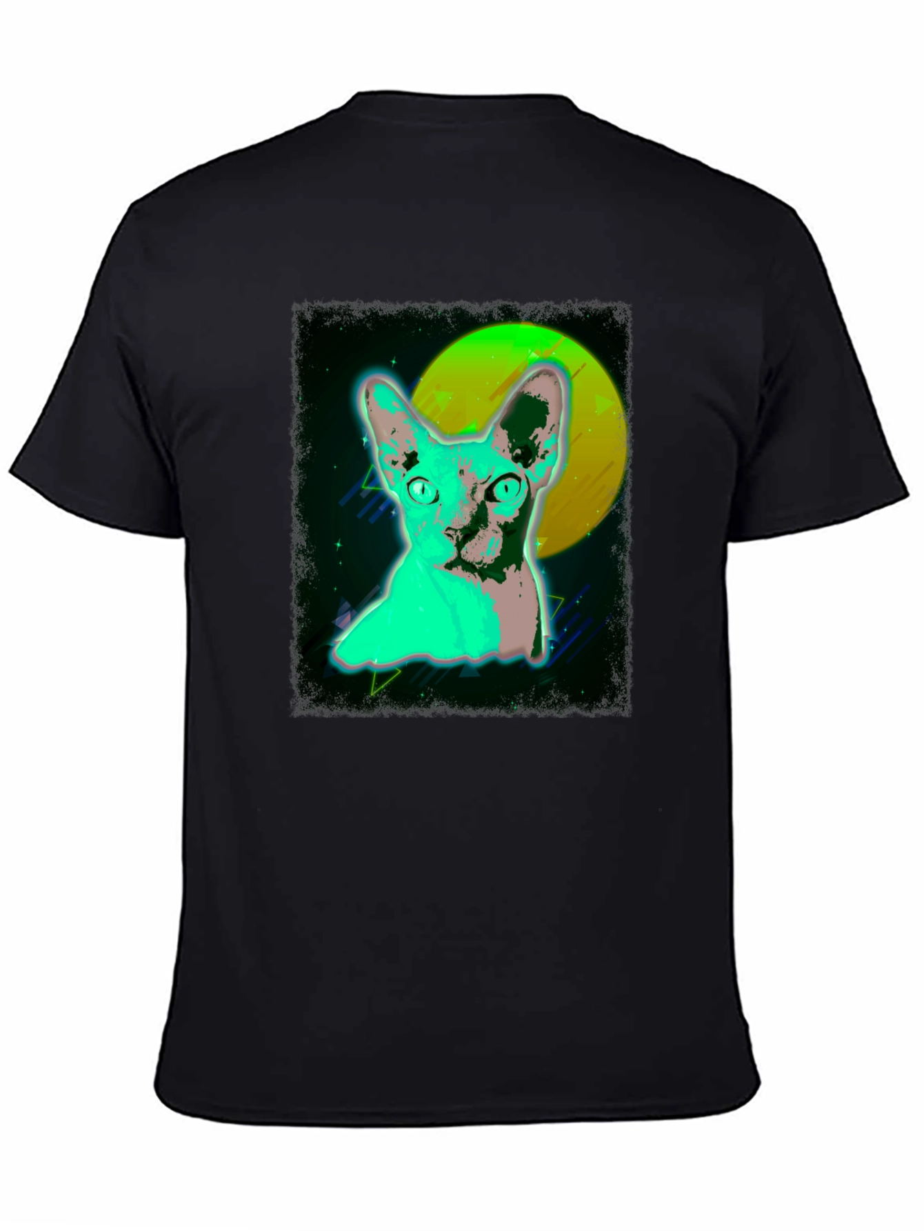 Retro Cat Graphic T-Shirt - Cool 80s Style Tee
