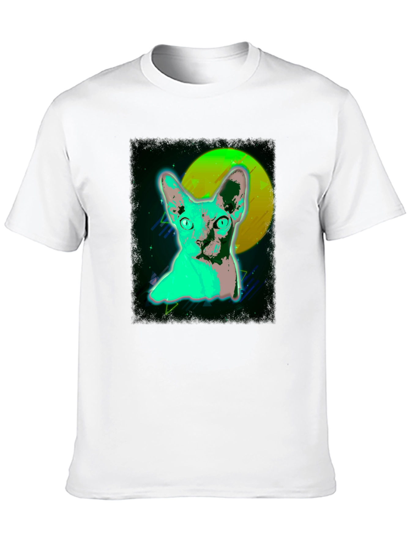 Retro Cat Graphic T-Shirt - Cool 80s Style Tee