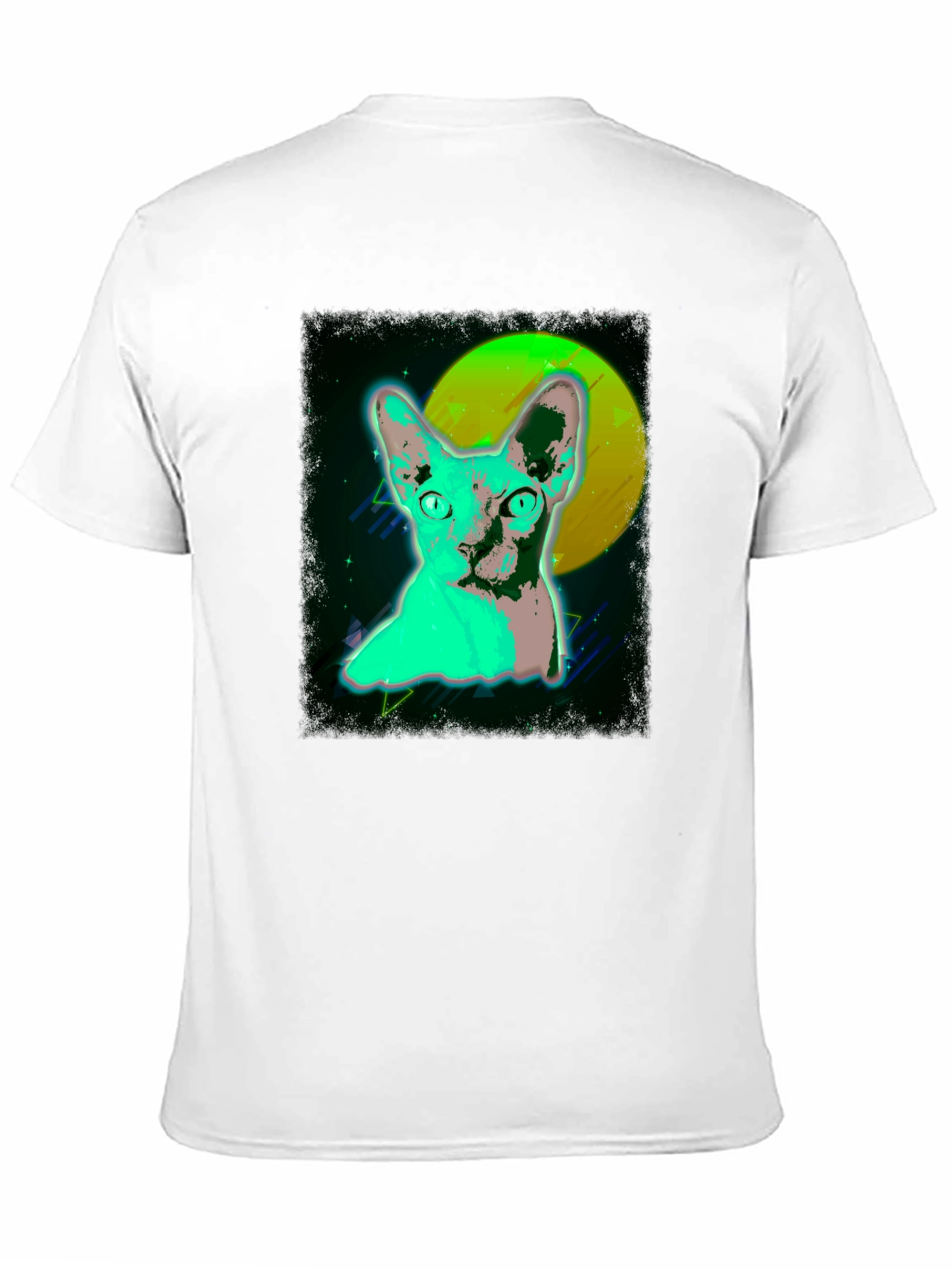 Retro Cat Graphic T-Shirt - Cool 80s Style Tee