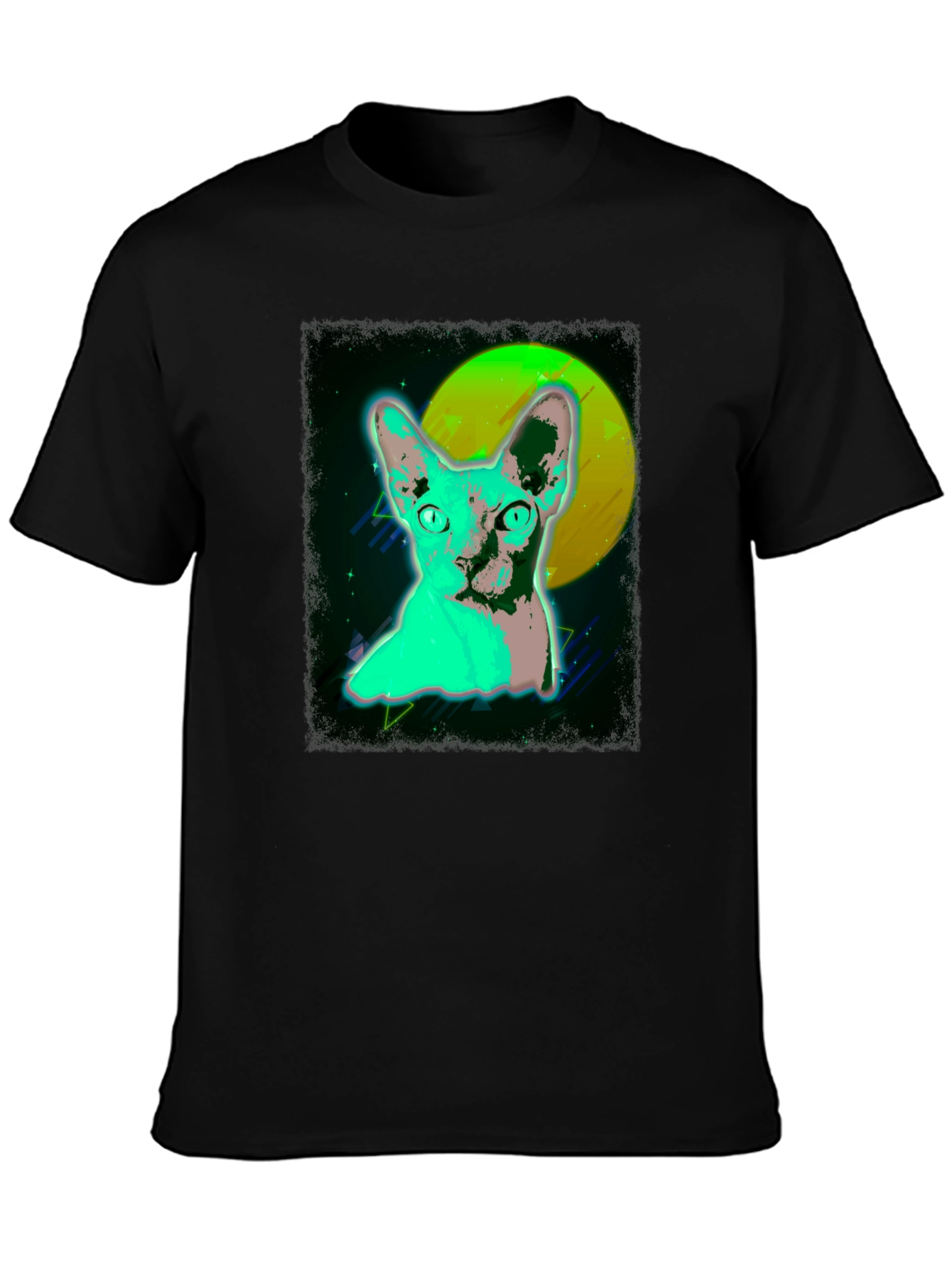 Retro Cat Graphic T-Shirt - Cool 80s Style Tee