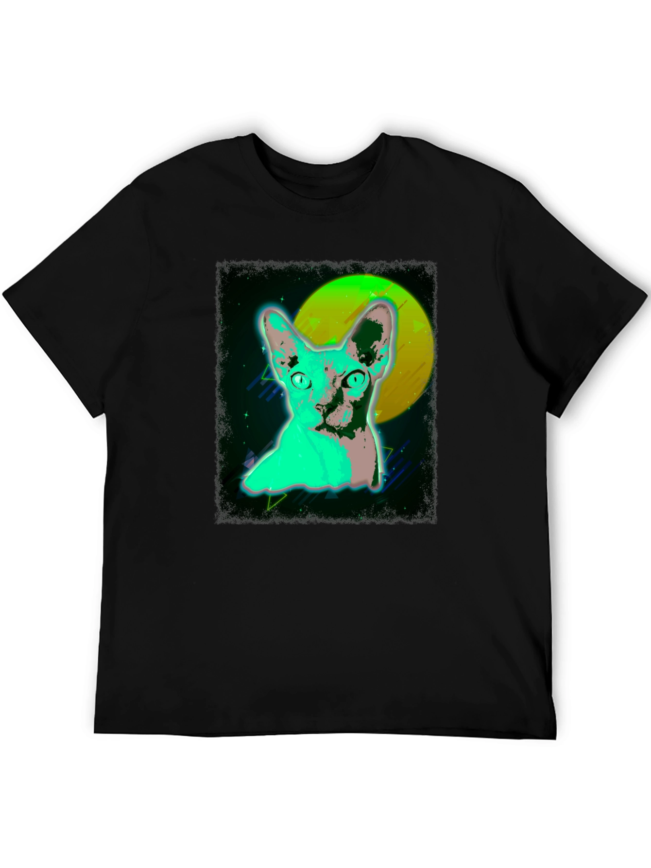 Retro Cat Graphic T-Shirt - Cool 80s Style Tee