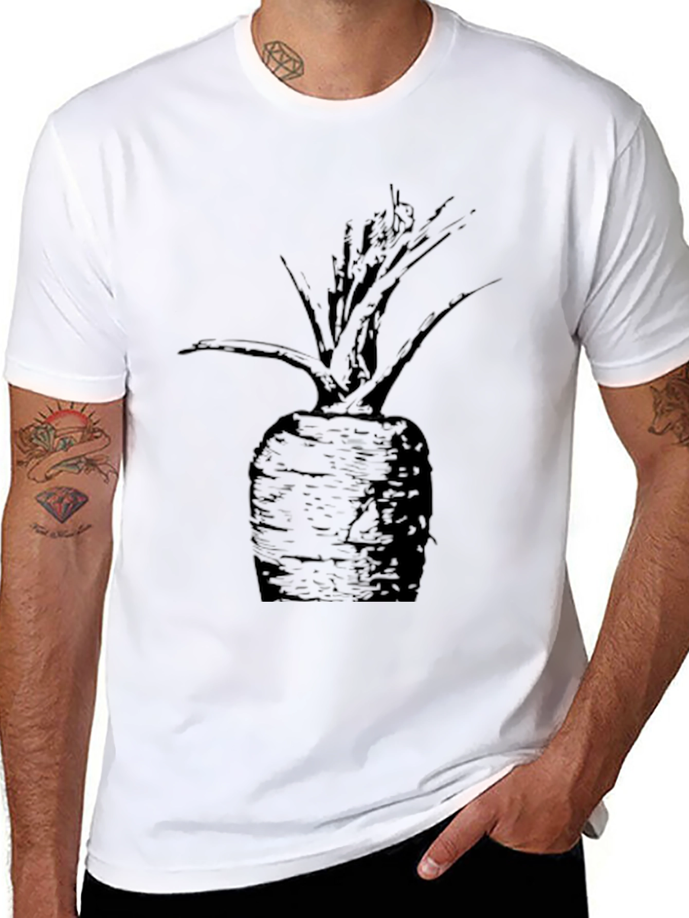 Root Vegetable Graphic Tee - Black