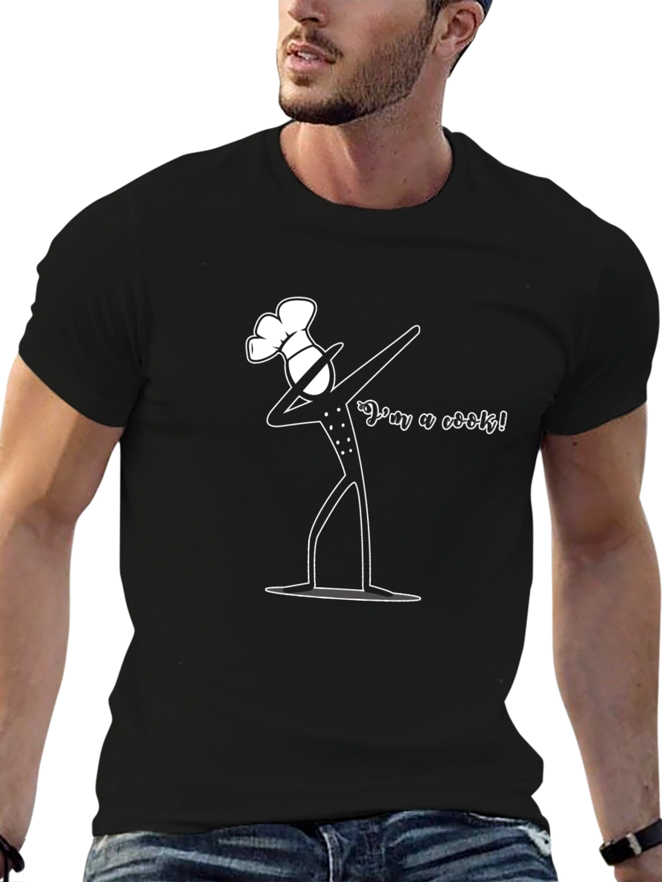 Dabbing Chef Graphic T-Shirt - Black Cotton Tee
