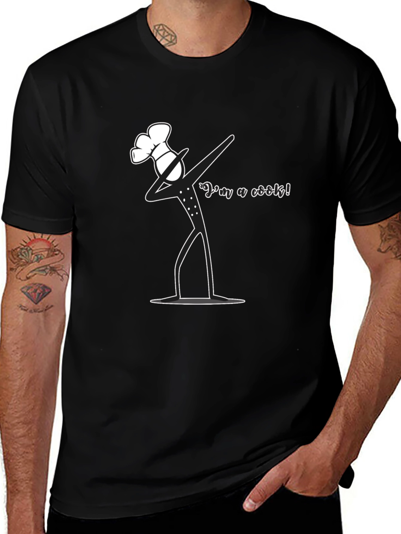 Dabbing Chef Graphic T-Shirt - Black Cotton Tee