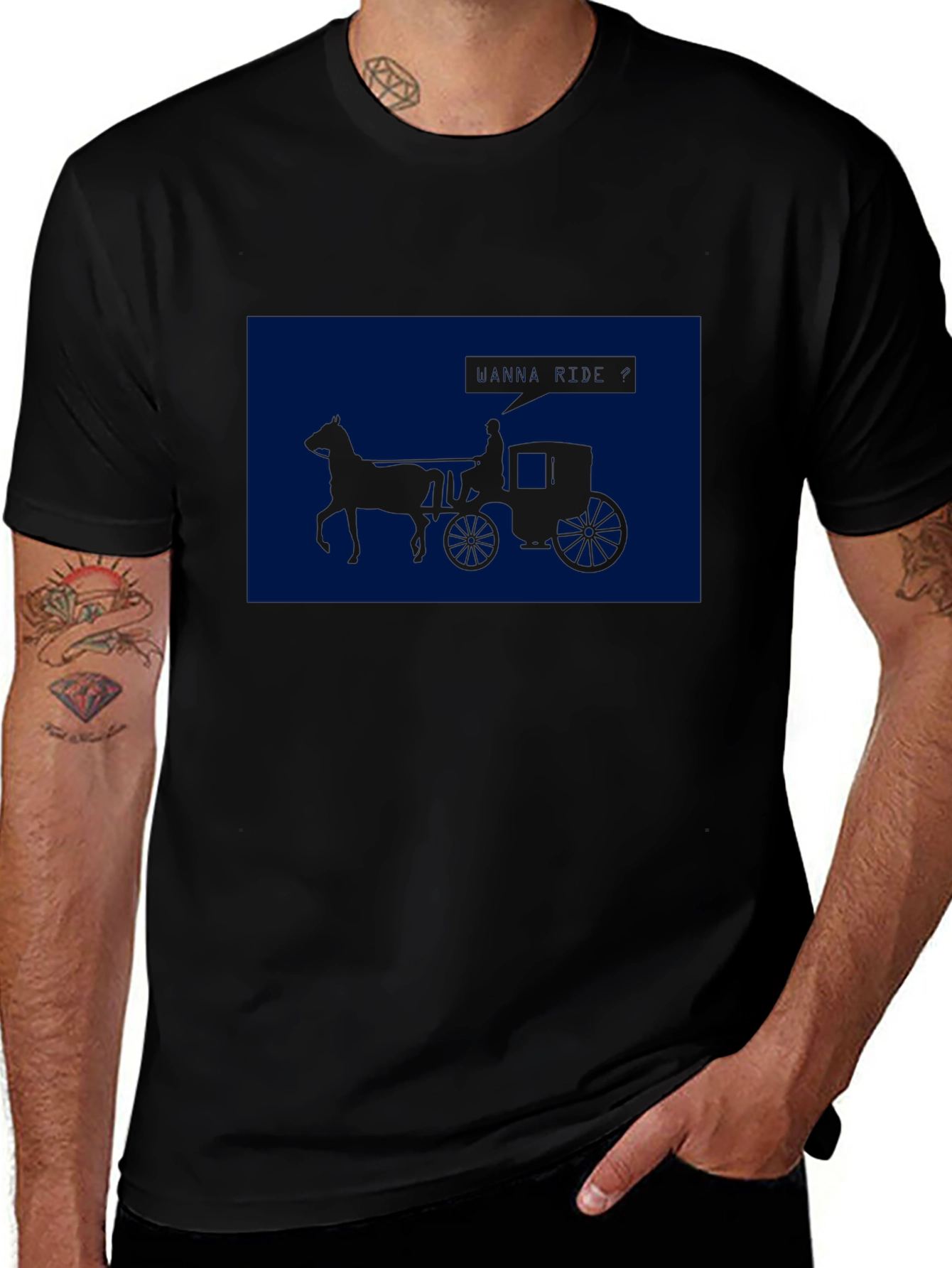 Horse Carriage Graphic Tee - Classic Style