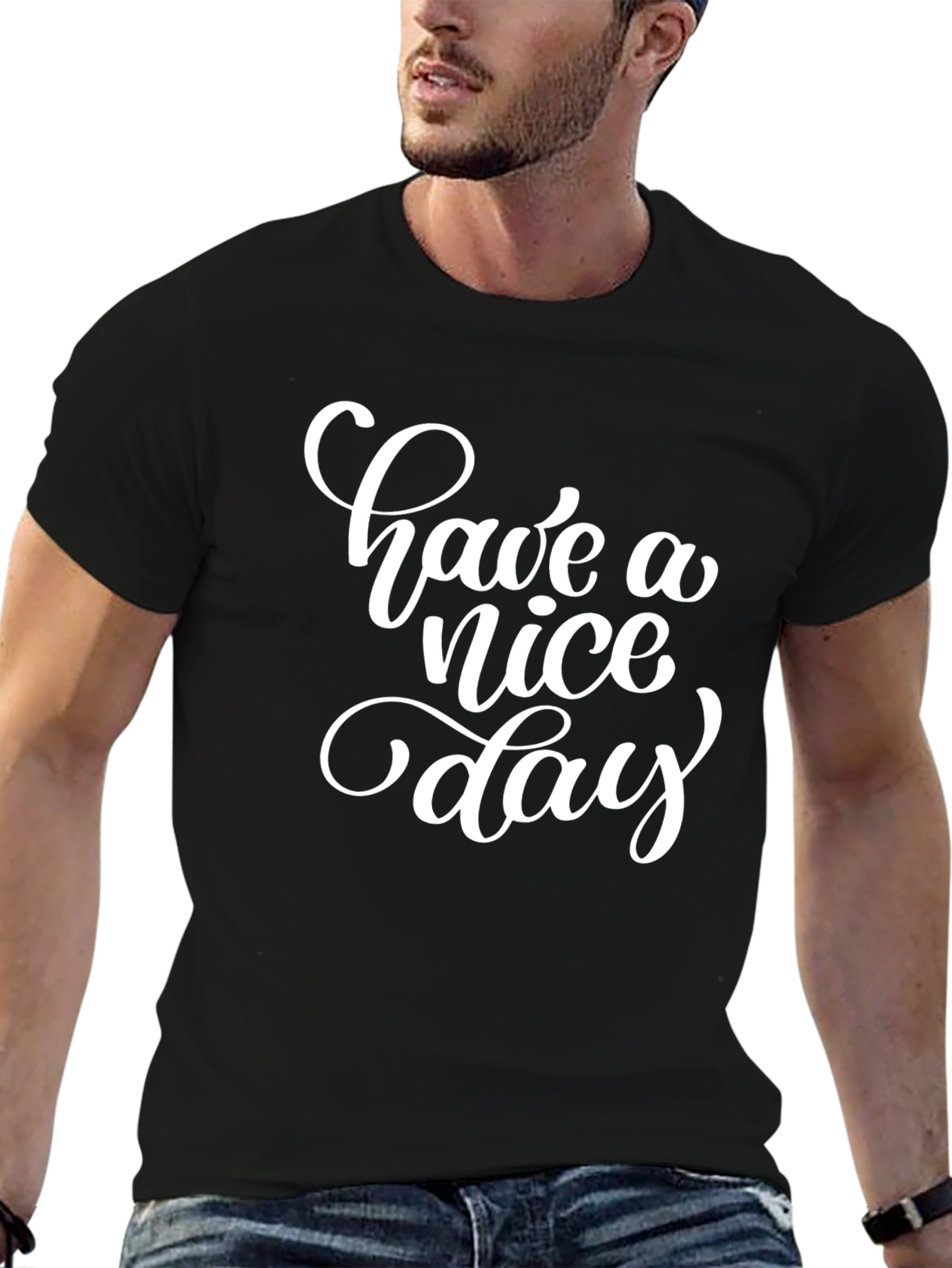 Have A Nice Day Black Graphic Tee