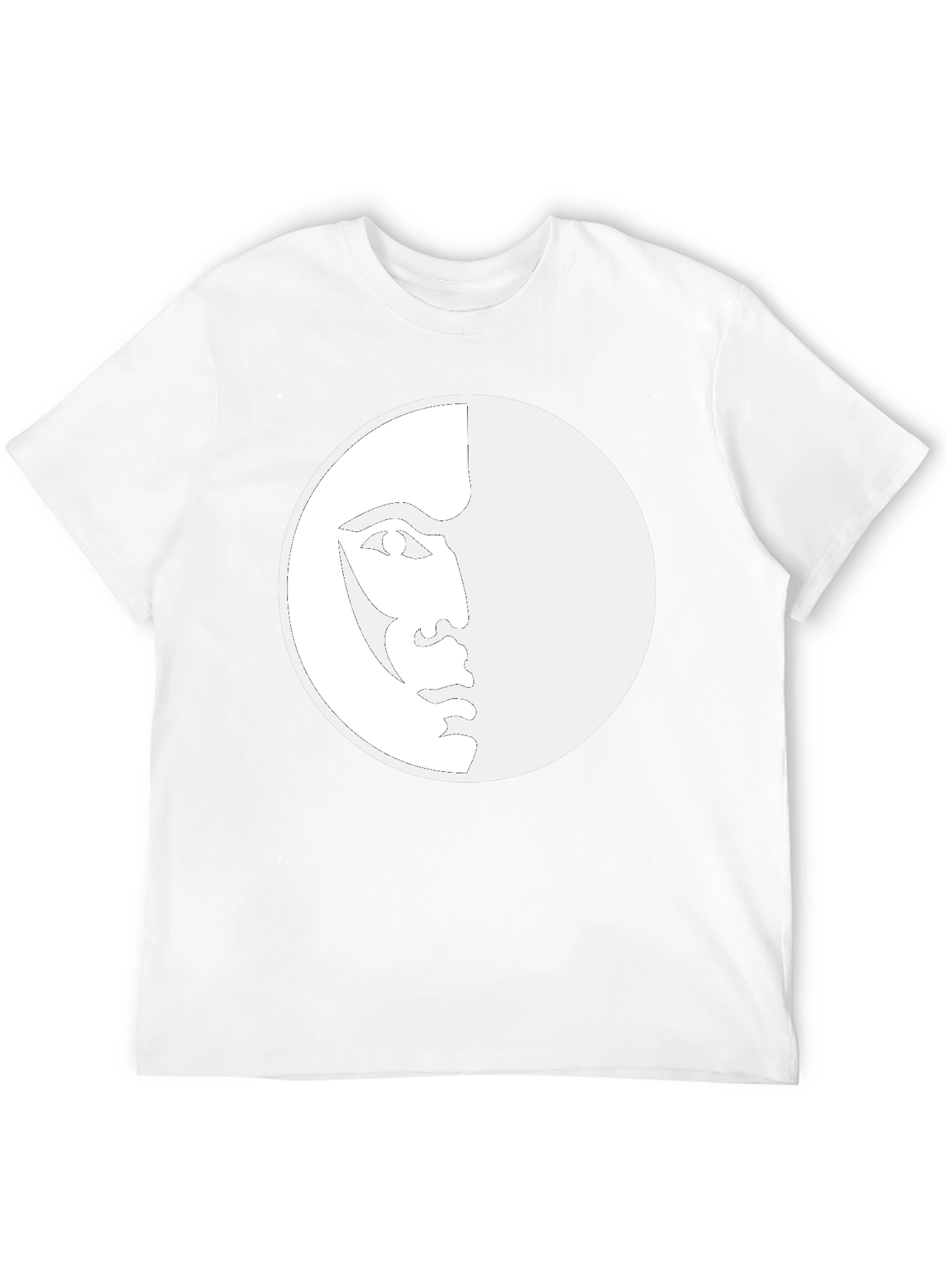 Unique Moon Face Graphic Black T-Shirt