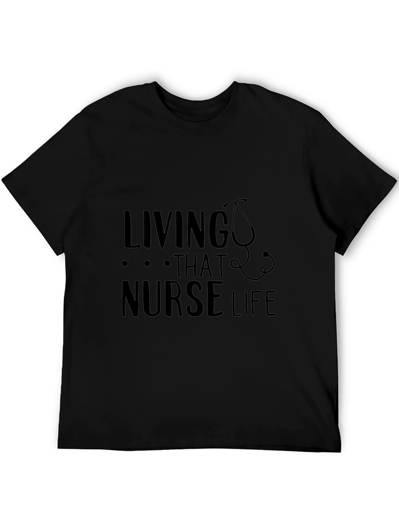 Living That Nurse Life Black Graphic Tee