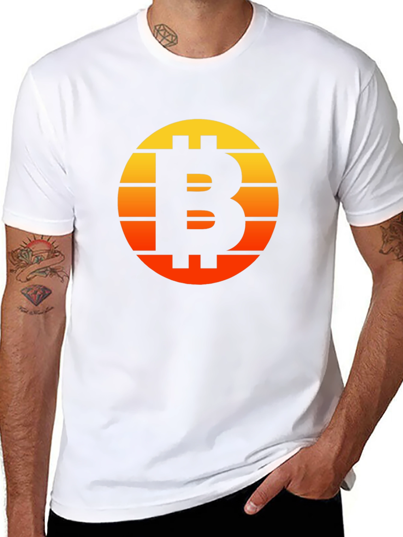 Bitcoin Sunset Graphic Tee - Crypto Enthusiast T-Shirt